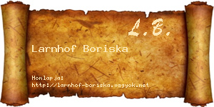 Larnhof Boriska névjegykártya